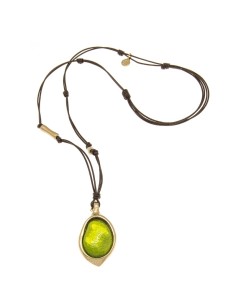 COLLAR LARGO CON CUERO ORO801 2