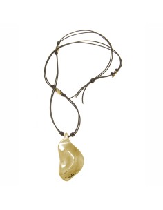COLLAR  LARGO CON CUERO ORO811 2