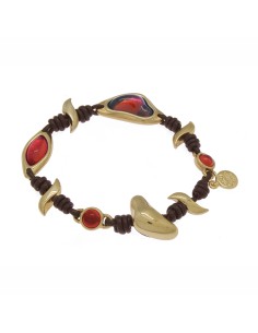 PULSERA CON CUERO ORO129