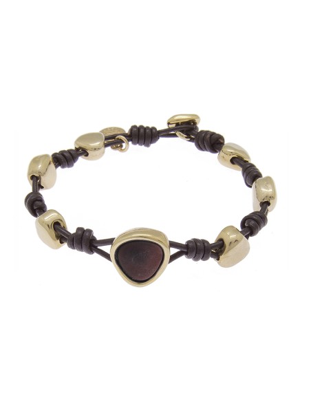 PULSERA  CON CUERO ORO115