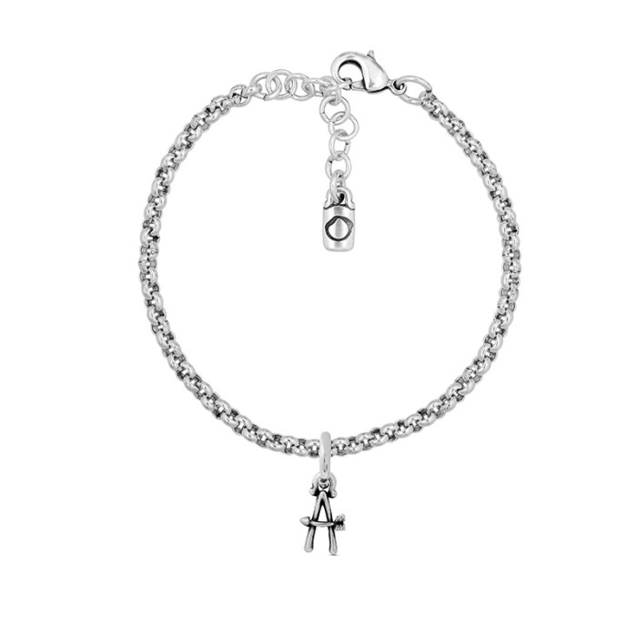 Pulsera con cadena y letra pequeña A