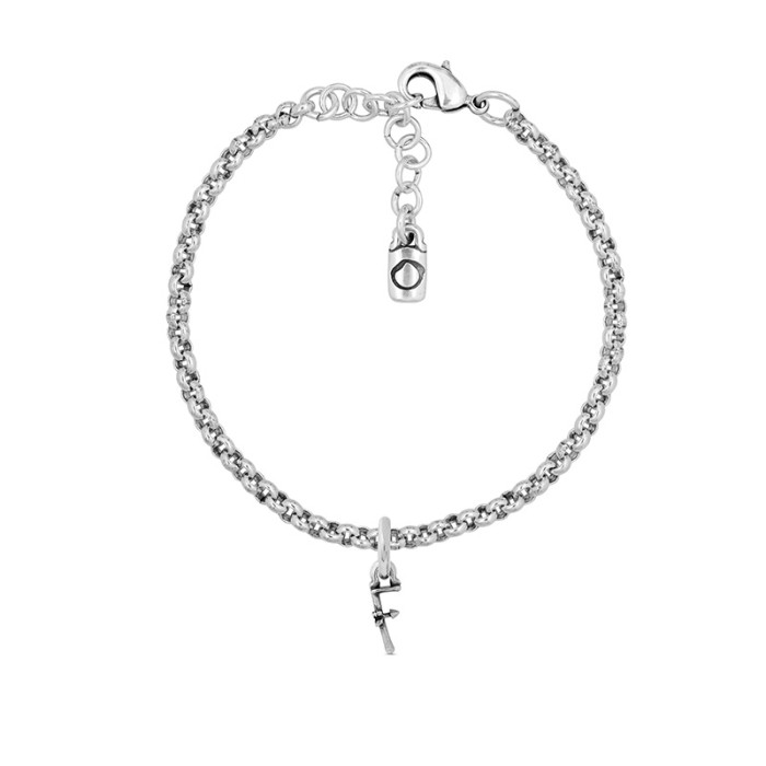 Pulsera con cadena y letra pequeña F