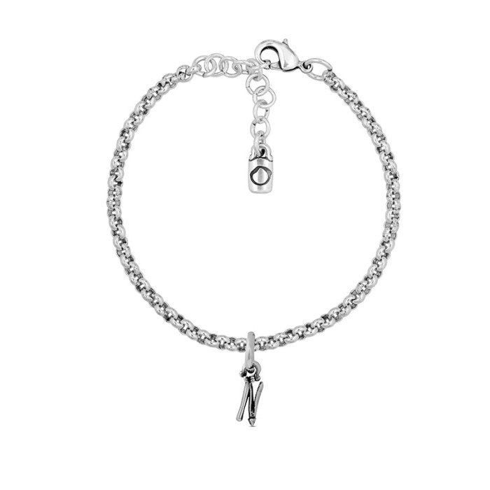 Pulsera con cadena y letra pequeña N