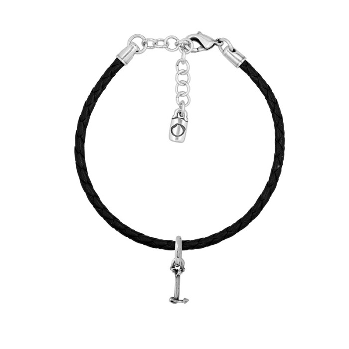 Pulsera con cuero y letra pequeña L