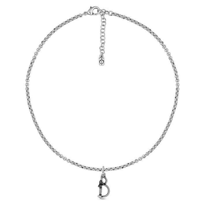 Collar con cadena y letra grande B
