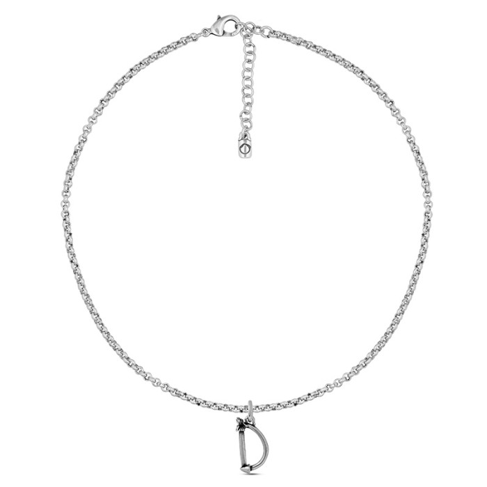 Collar con cadena y letra grande D