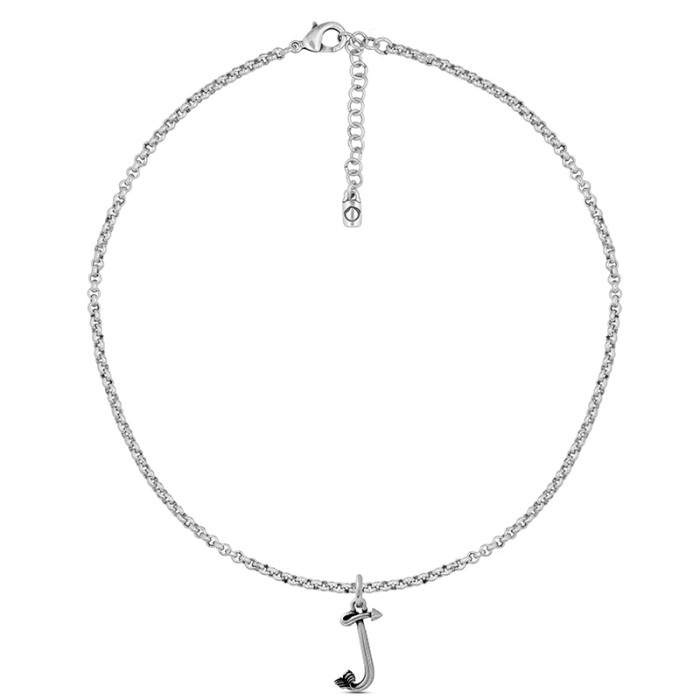 Collar con cadena y letra grande J