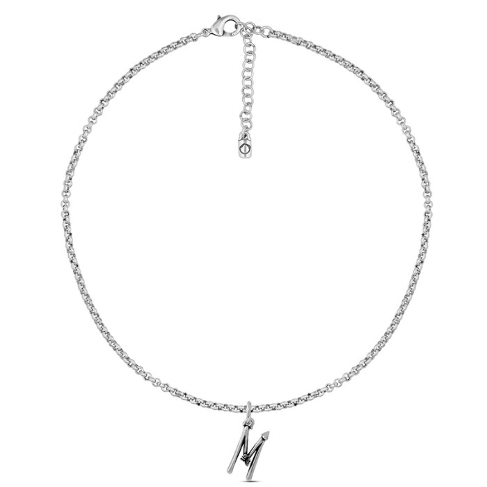 Collar con cadena y letra grande M
