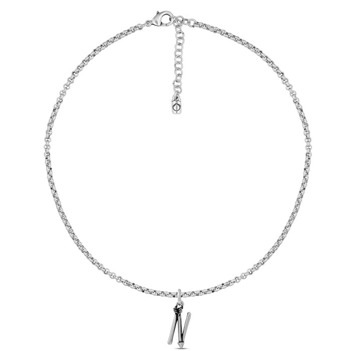 Collar con cadena y letra grande N