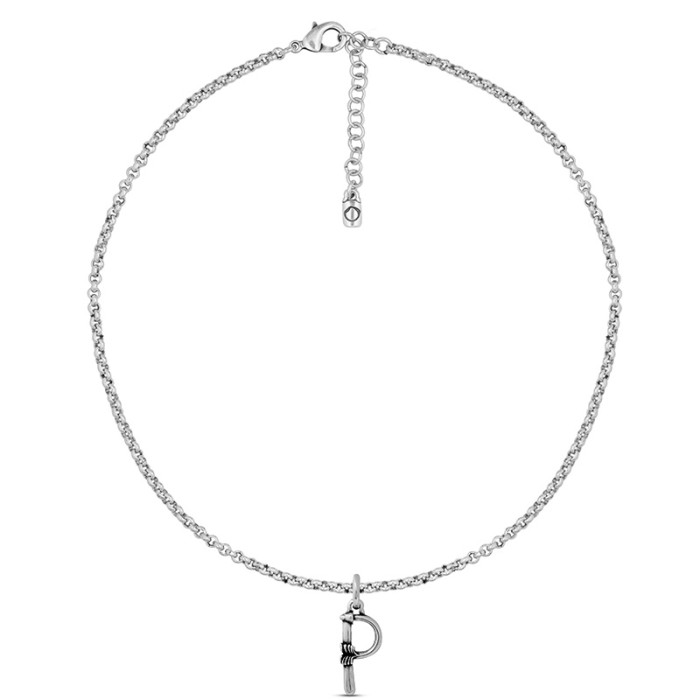 Collar con cadena y letra grande P