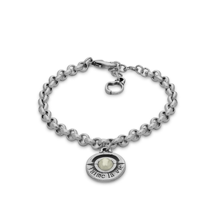 Pulsera J´aime de rolo con perla