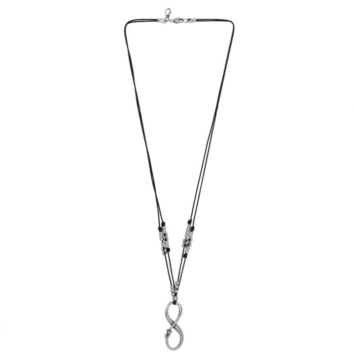 Collar largo con cuero Eterno