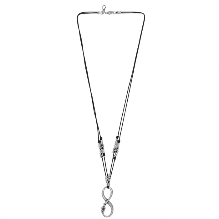 Collar largo con cuero Eterno