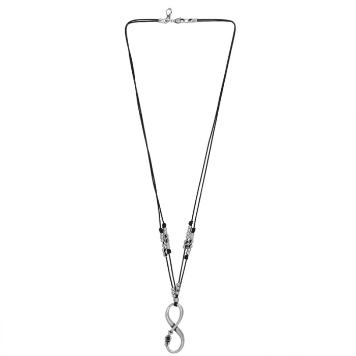 Collar largo con cuero Eterno