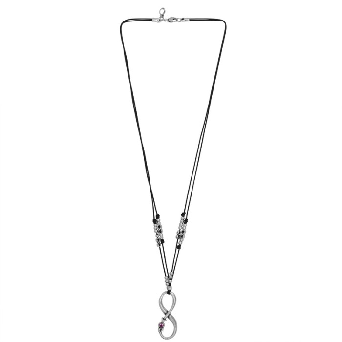 Collar largo con cuero Eterno