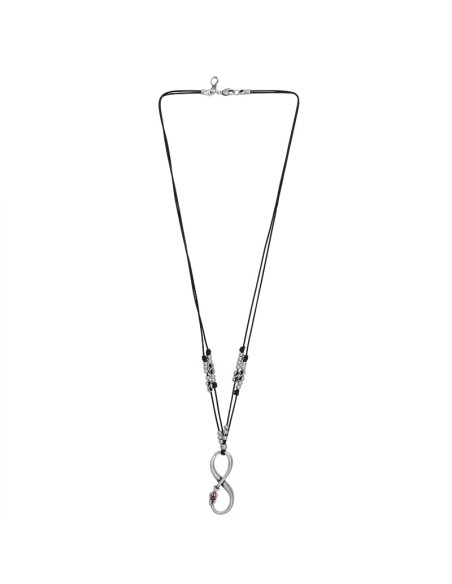 Collar largo con cuero Eterno