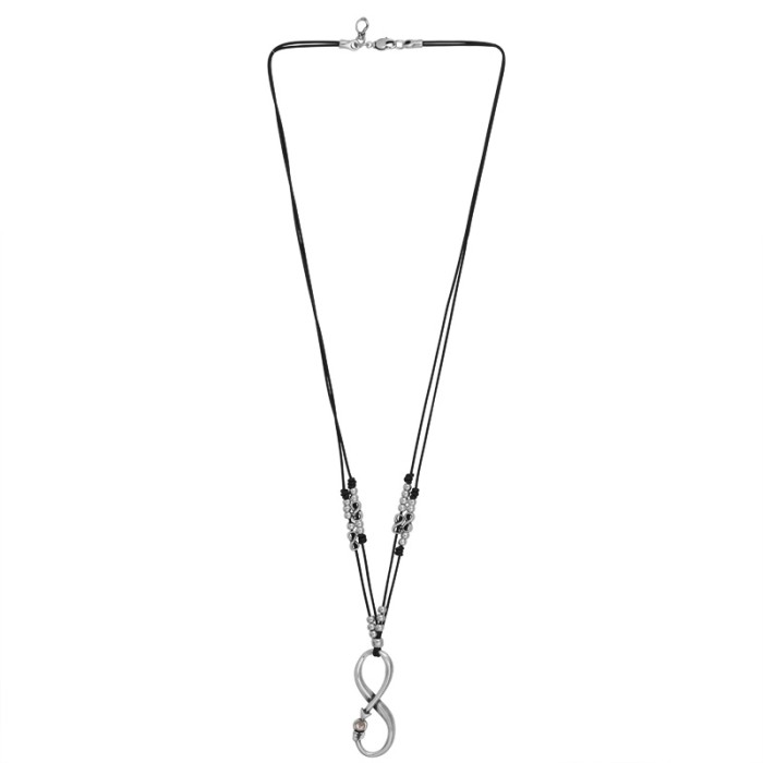 Collar largo con cuero Eterno